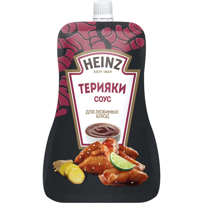 Изображение товара Соус Heinz Терияки 200 г дой-пак с дозатором натуральный вкус Россия