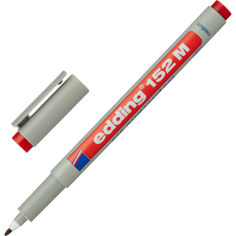 Изображение товара Маркер промышленный Edding 152/2 на водной основе для глянцевых поверхностей красный 1 мм