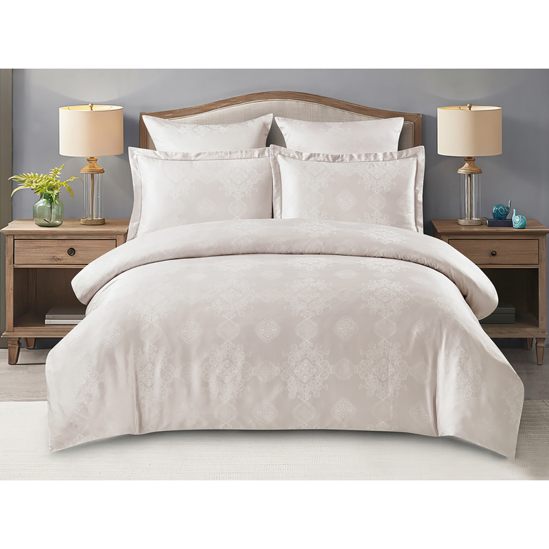 Изображение товара Комплект постельного белья Cleo Tencel Jacquard евро серый 50x70/70x70 см