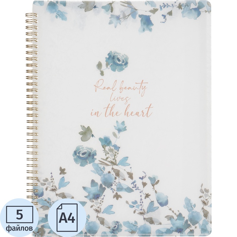 Изображение товара Файловая папка на спирали Attache Selection Bloom А4 5 шт белая