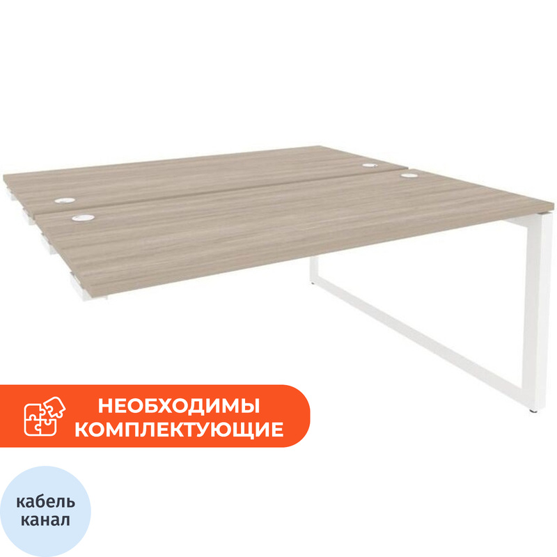 Изображение товара Рабочая станция на 2 рабочих места ONIX-О O.MO-D.SPR-4.7 дуб аттик белый 1580х1475х750 мм