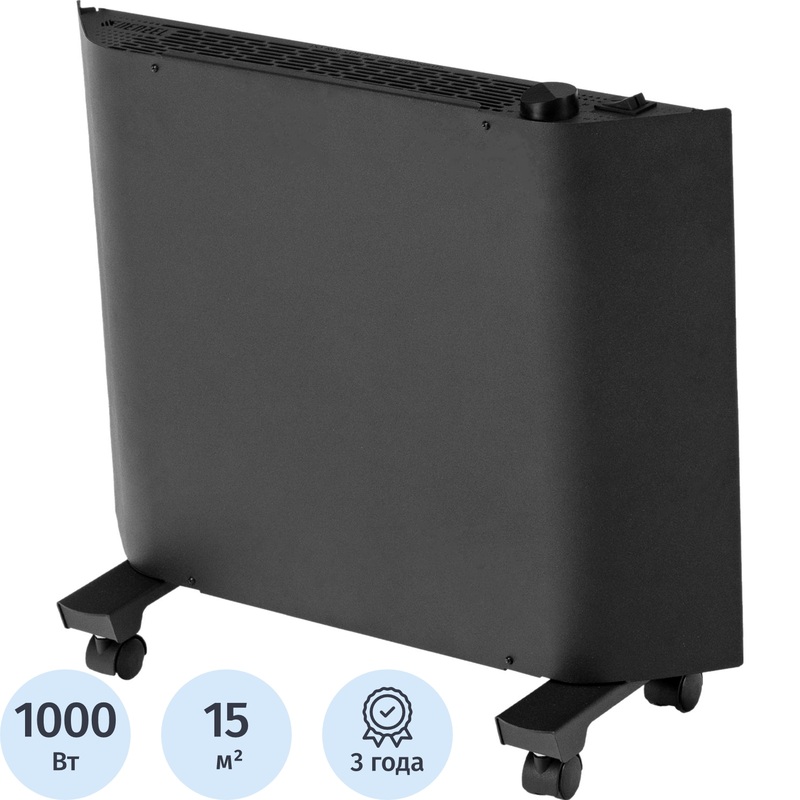 Изображение товара Конвектор Denzel XCE-1000B чёрный 1000 Вт с механическим термостатом