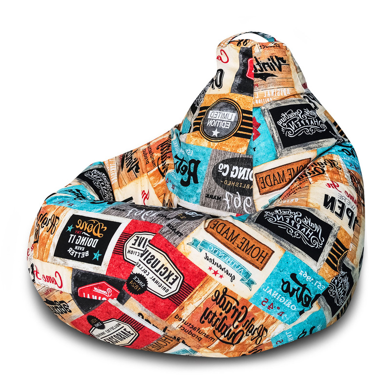 Изображение товара Кресло-мешок Лейбл II из ткани жаккард с пенополистиролом современный дизайн