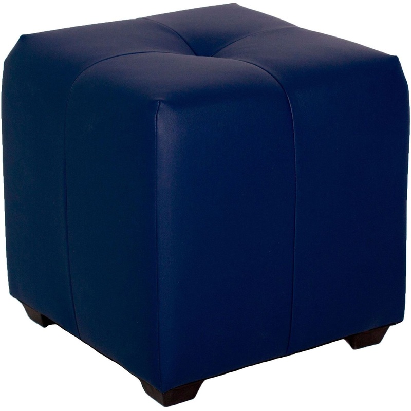 Изображение товара Пуф Николь синий из искусственной кожи 400x400x400 мм