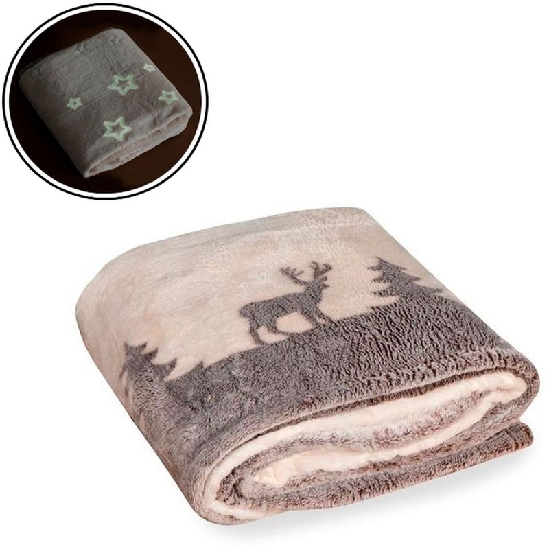 Изображение товара Плед флис 130x150 см бежевый светящийся