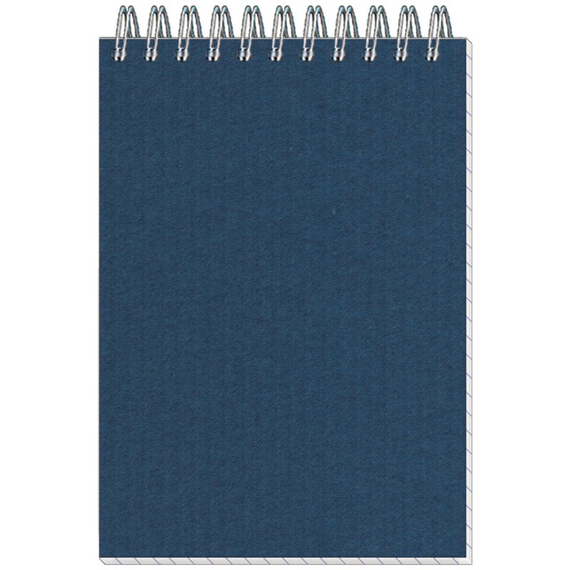 Изображение товара Блокнот Микровельвет А6 50 листов синий в клетку на спирали