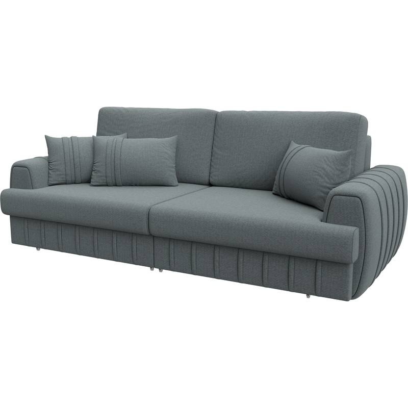 Изображение товара Диван-кровать трёхместный Комфорт Лига-057 НПБ серый рогожка с ящиком и механизмом еврокнижка