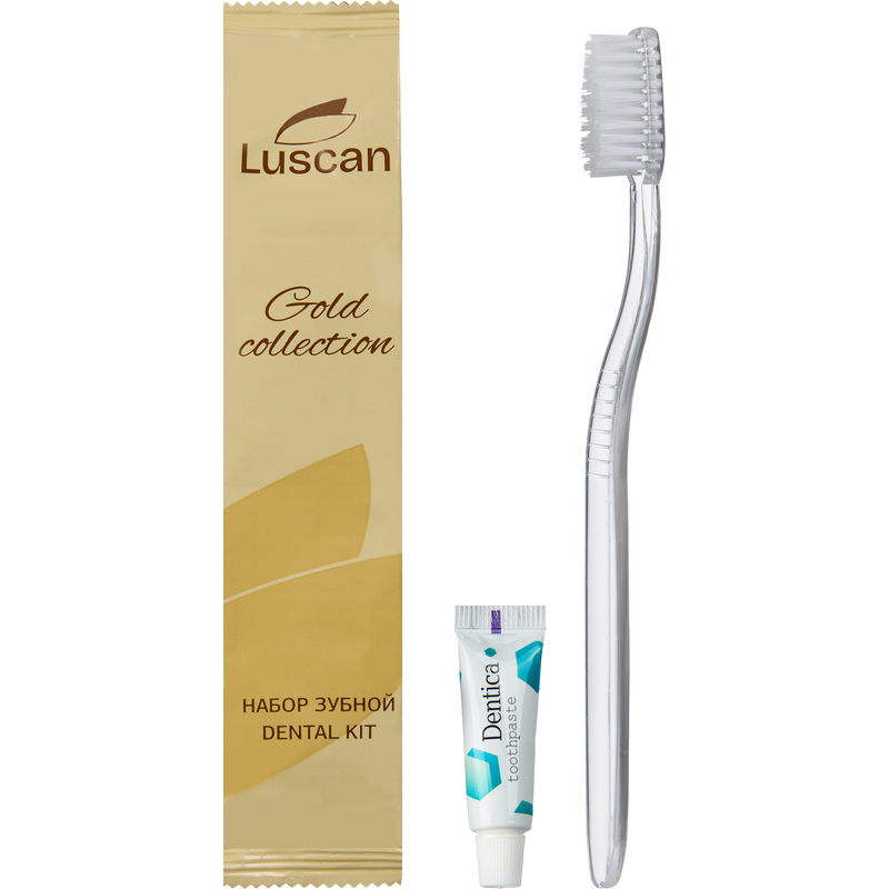 Изображение товара Набор зубной Luscan Gold Collection флоупак зубная щётка и паста 300 штук
