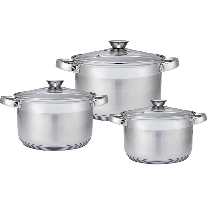 Изображение товара Набор кастрюль Appetite Silver нержавеющая сталь 6 предметов 2, 2,7 и 3,6 л