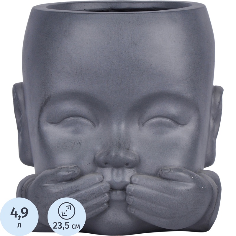 Изображение товара Кашпо Idealist 4.7 л дымчато-серый 24x24.5 см