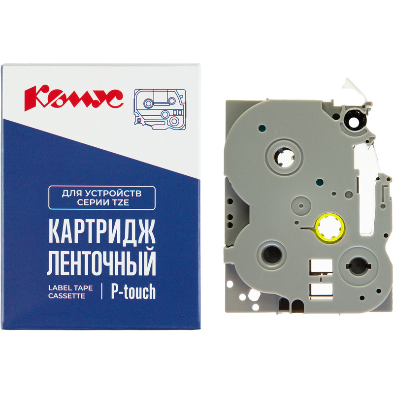 Изображение товара Картридж Комус TZE-465 для принтеров Brother 36 мм 8 м красный на белом