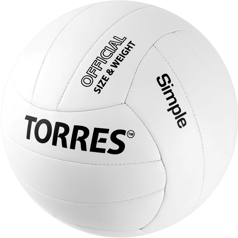 Изображение товара Волейбольный мяч Torres Simple V32105 №5 белый черный для улицы и зала