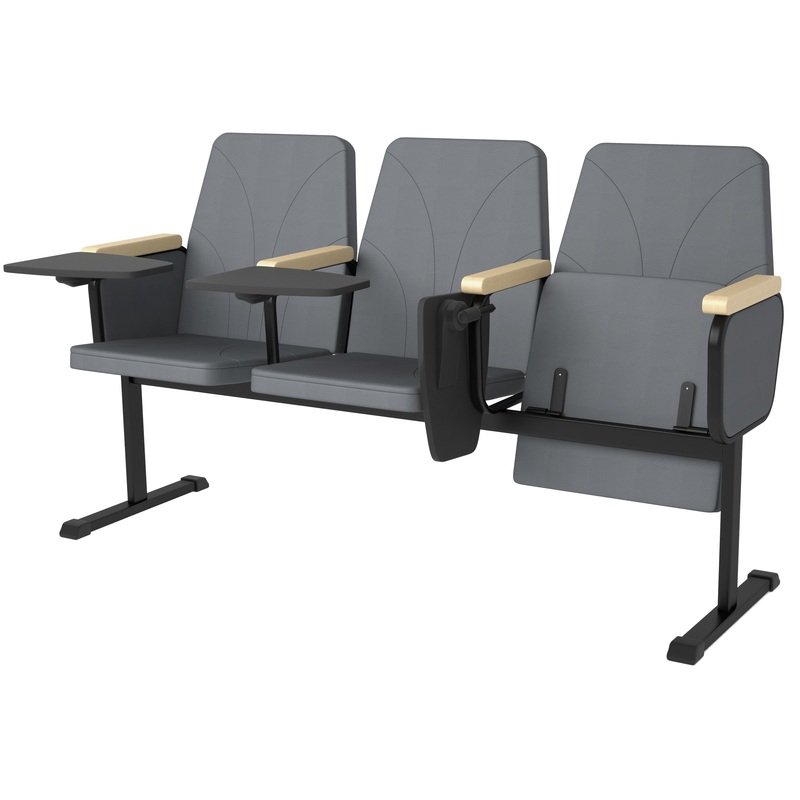 Изображение товара Многоместная секция Versa КМ15/2P-2Н с пюпитрами серый/черный металл искусственная кожа