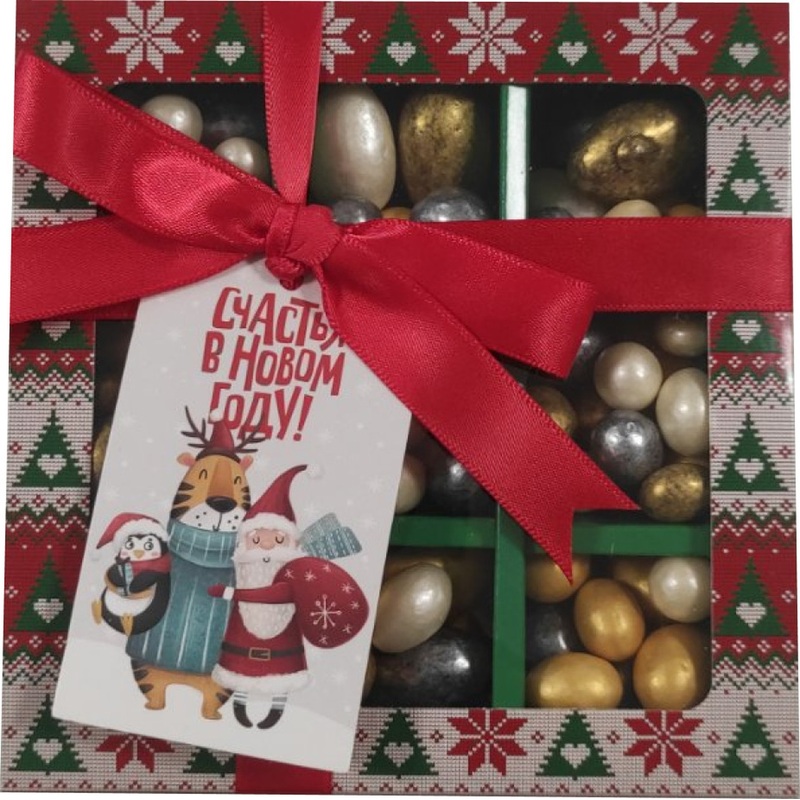 Изображение товара Подарочный набор Зелёная улица Новогодняя сказка миндаль и арахис в глазури 280 г