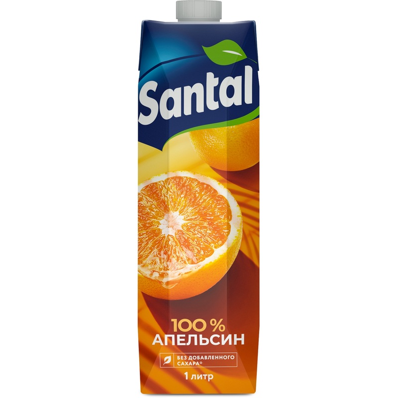 Изображение товара Сок апельсиновый Santal 1л натуральный без добавок готовый к употреблению