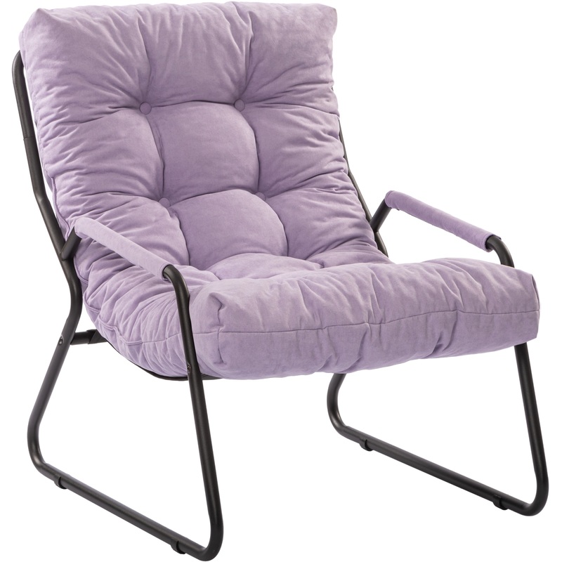 Изображение товара Стильное кресло Эрго Сиреневое из рогожки с металлокаркасом