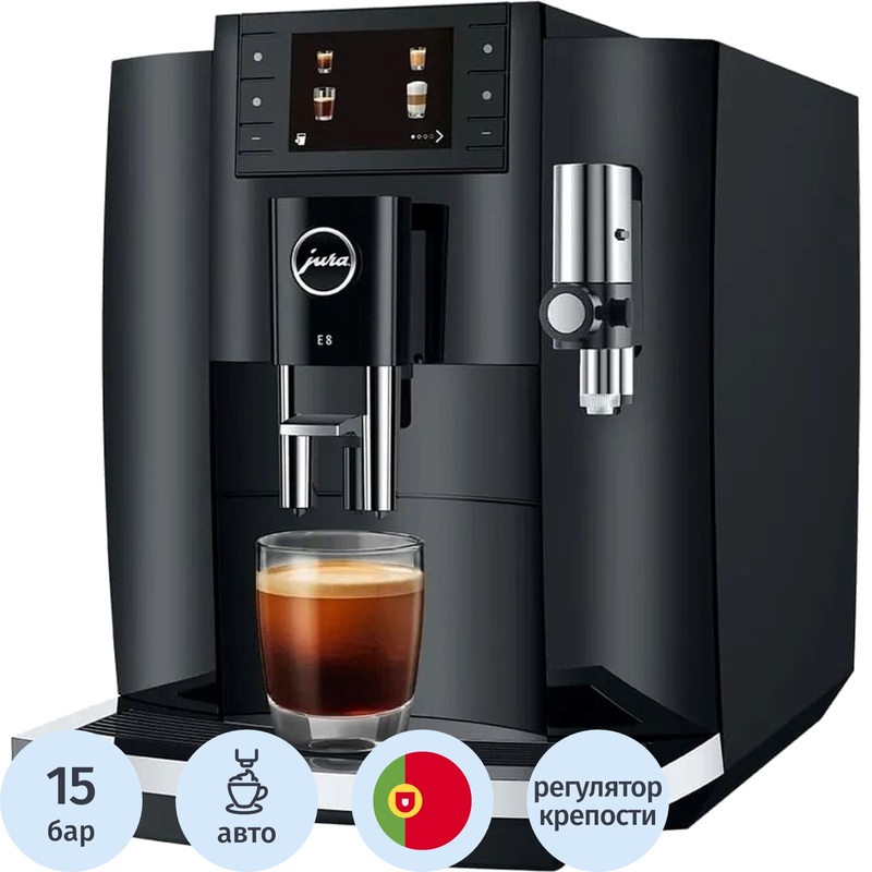 Изображение товара Кофемашина Jura E8 Piano (15584) с автоматическим капучинатором
