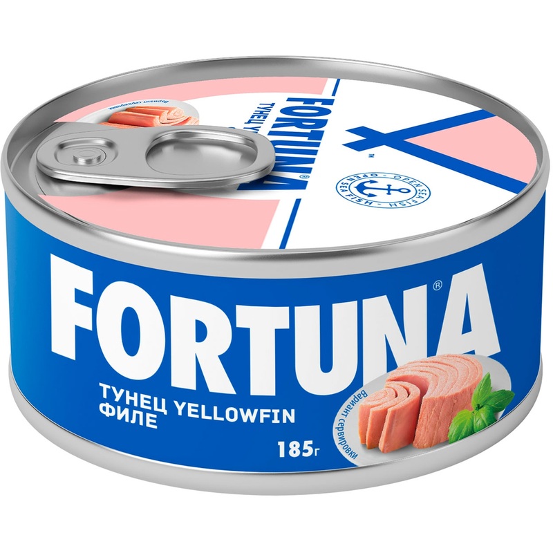Изображение товара Тунец Fortuna филе yellowfin в собственном соку 185 г