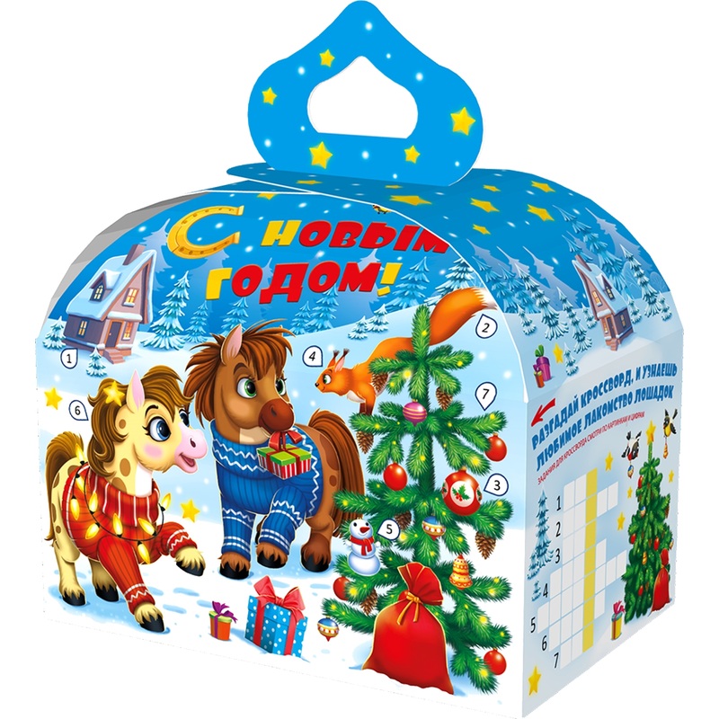 Изображение товара Новогодний сладкий подарок РОКО Веселый праздник 1000 г яркий праздничный набор сладостей