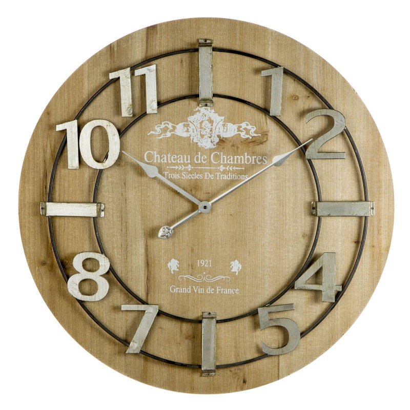 Изображение товара Настенные часы Aviere 25526 кварцевые коричневые крупные с арабскими цифрами