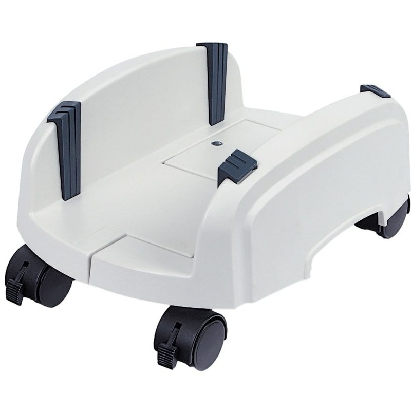 Изображение товара Подставка под системный блок ProfiOffice на колесиках светло-серая синяя 330х325х150 мм