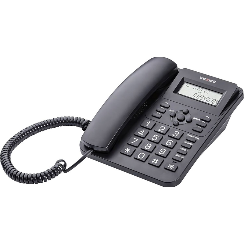 Изображение товара Телефон проводной teXet TX-264 черный - стационарный телефон с Caller ID