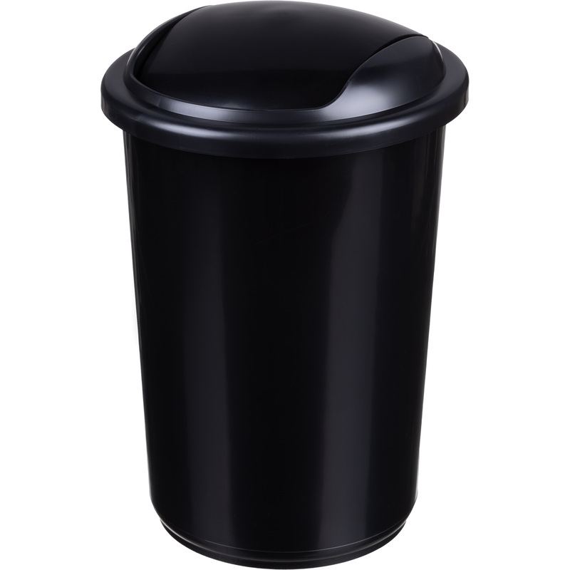 Изображение товара Ведро мусорное Uniplast 12 л пластик с крышкой чёрное (36x25.5x25.5 см)
