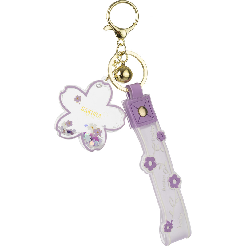 Изображение товара Брелок Единорог на луне розовый пластик для ключей и сумок