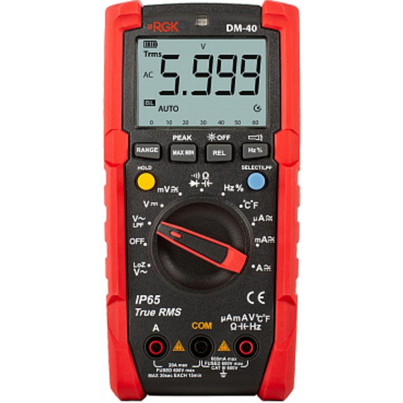 Изображение товара Цифровой мультиметр RGK DM-40 с поверкой и защитой IP65