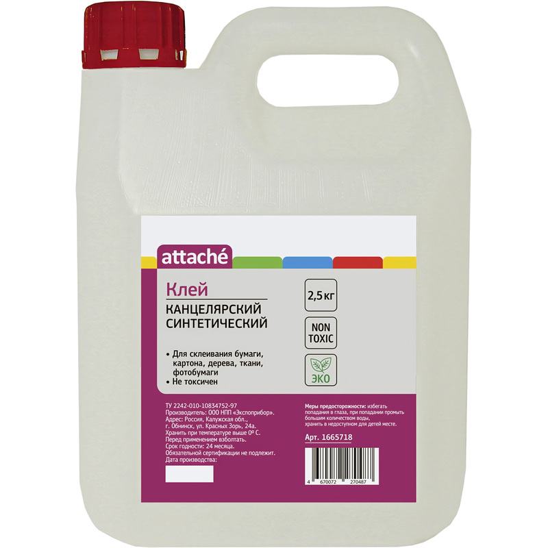 Изображение товара Клей канцелярский жидкий Attache 2500 мл прозрачный