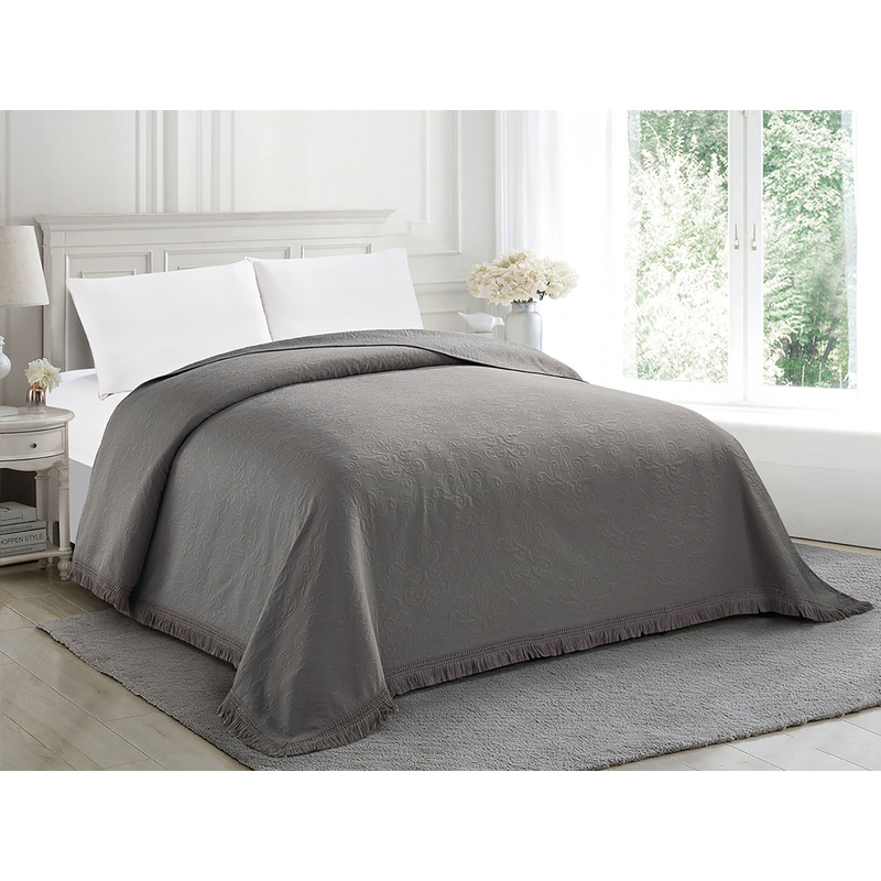 Изображение товара Покрывало Cleo Bosqua полиэстер хлопок 220x240 см серое для дома