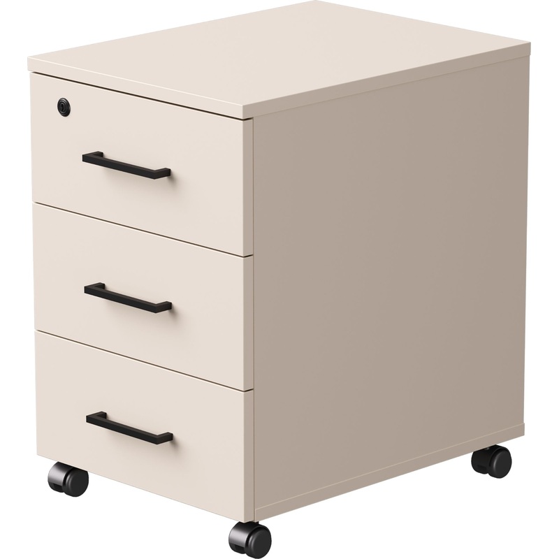 Изображение товара Тумба подкатная EVO 254T001GU с замком кашемир 3 ящика офисная мебель