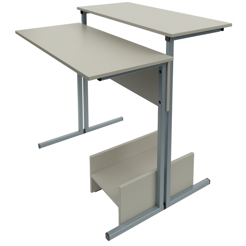Изображение товара Компьютерный стол ученический серый с подставкой под системный блок 900x800x860 мм
