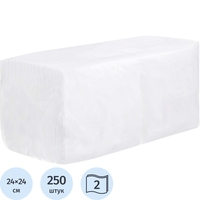Салфетки бумажные Zelpaper 2-слойные 24x24 см белые (250 листов в пачке)