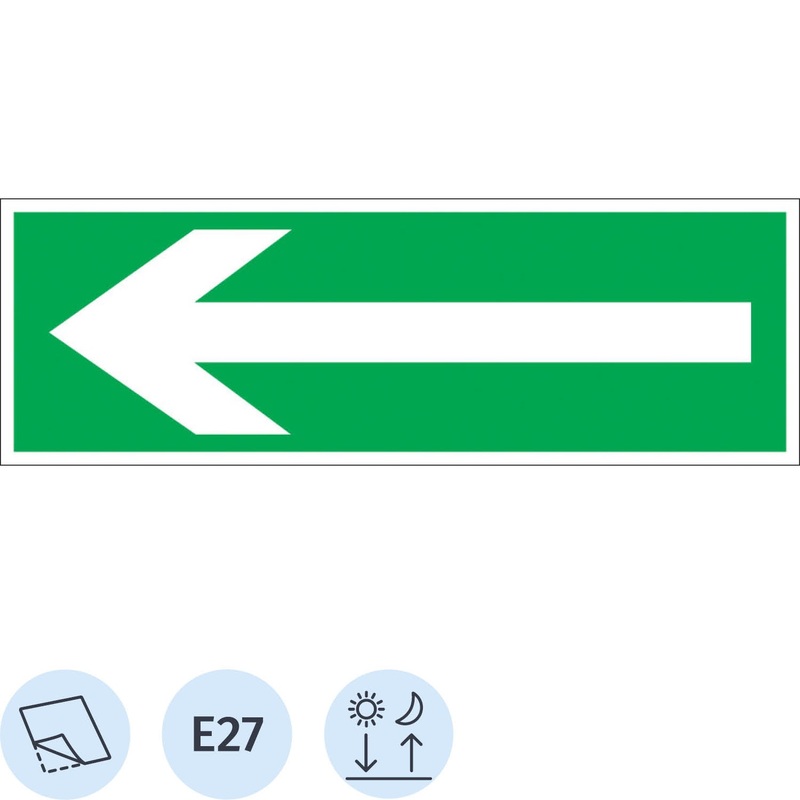 Изображение товара Знак безопасности Направление эвакуации Е27 150x300 мм фотолюминесцентный 10 штук