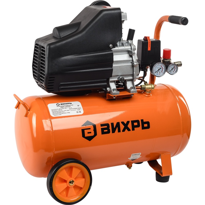 Изображение товара Компрессор Вихрь КМП-240/50 74/3/8 с регулятором давления и манометром 240 л/мин