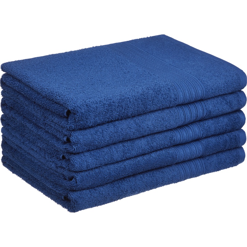 Изображение товара Полотенце махровое Luscan 70х140 см темно-синее 5 штук в упаковке