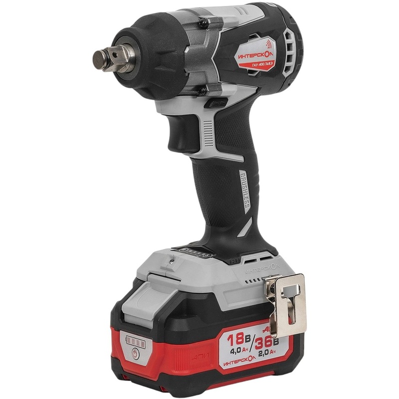 Изображение товара Аккумуляторный гайковерт Интерскол ГАУ-400/36ВЭ с регулировкой скорости и высоким крутящим моментом