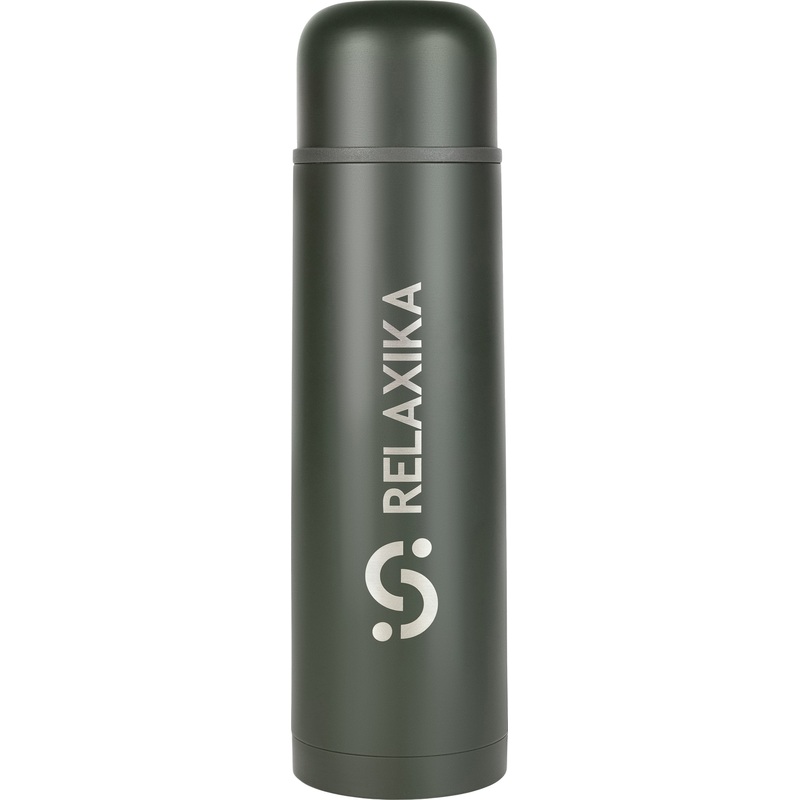 Изображение товара Термос с узким горлом Relaxika 101 (с кружкой) 1000 мл зелёный