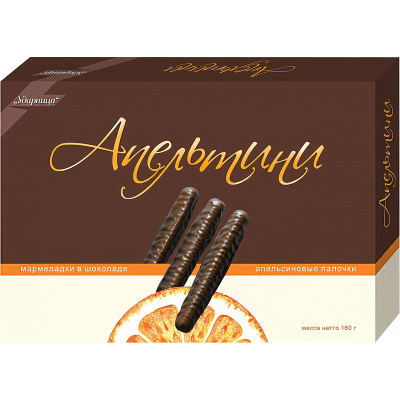 Изображение товара Мармеладки в шоколаде Апельтини апельсиновые палочки 160 г