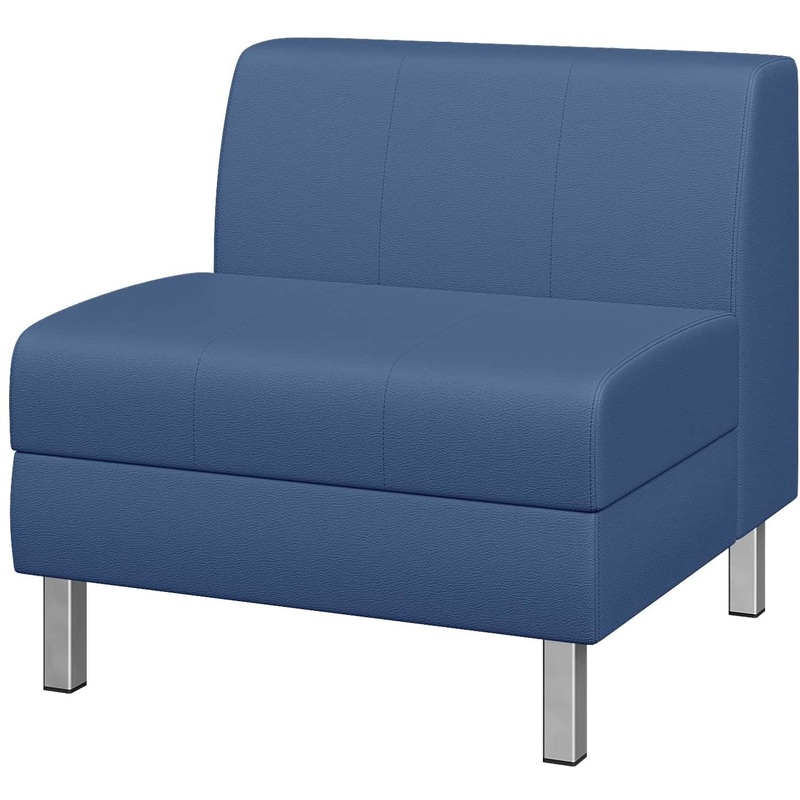 Изображение товара Модуль диван прямой Flagman одноместный синий из искусственной кожи