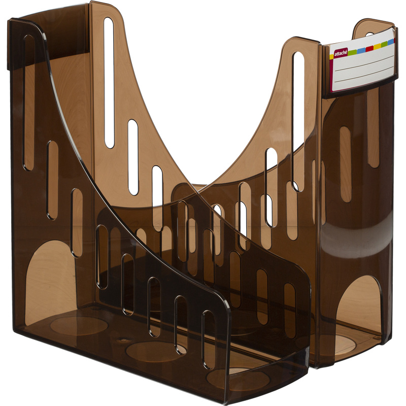 Изображение товара Лоток вертикальный для бумаг Attache 2 шт пластиковый коричневый для А4