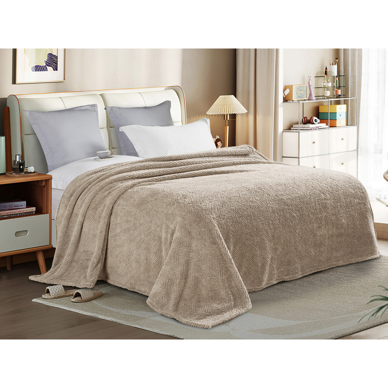 Изображение товара Плед Cleo Gammi велсофт 150x200 см бежевый мягкий и пушистый