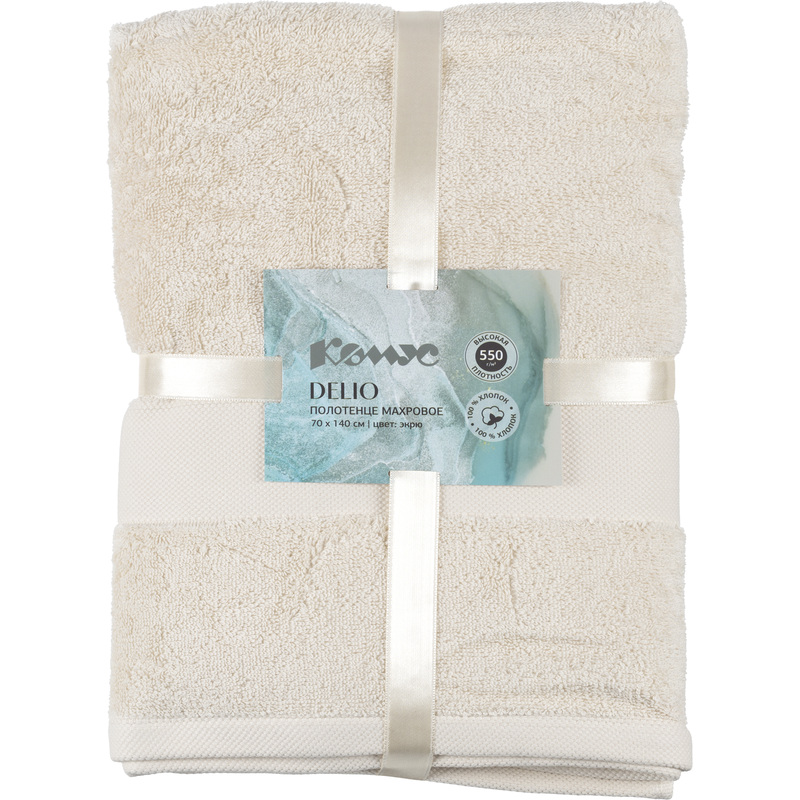 Изображение товара Полотенце махровое Комус.Home 70x140 см плотность 550 г/кв.м экрю
