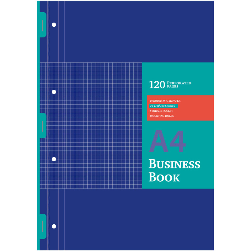 Изображение товара Блокнот Офис 3 А4 60 листов синий в клетку на скрепке