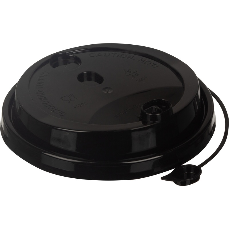 Изображение товара Крышка для стакана 90 мм черная пластиковая 1000 шт/корпус