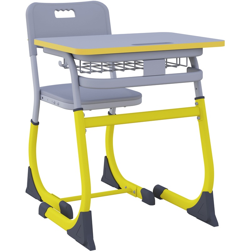 Изображение товара Комплект детской мебели Smarty стол и стул регулируемый 5-7 лет серый желтый
