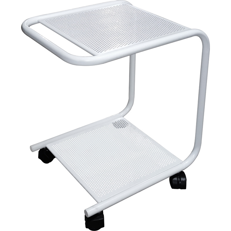 Изображение товара Стол процедурный медицинский М138-03 белый с перфорацией на роликах