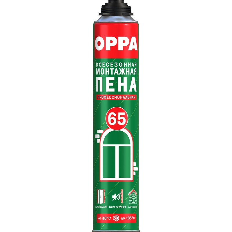 Изображение товара Монтажная пена OPPA 65 всесезонная 850 мл профессиональная
