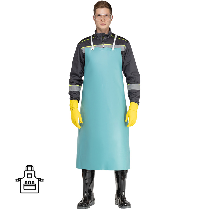 Изображение товара Фартук защитный КЩС ЩИТ-2 ПВХ зеленый 0.5 мм - защита от кислот и щелочей